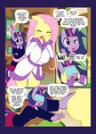  anthrofied blindfold clothing comic dialog duo english_text equine eyes_closed female flanks fluttershy_(mlp) friendship_is_magic fur hair horn horse mammal my_little_pony open_mouth pink_hair pony purple_eyes purple_fur text tongue twilight_sparkle_(mlp) unicorn yellow_fur 