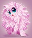  centchi equine female feral fluffle_puff fluffy friendship_is_magic hair horse looking_at_viewer mammal my_little_pony navel open_mouth pink_hair pink_theme pony solo 