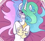  blush collaboration colored crying equine female feral friendship_is_magic hair horn horse lying mammal multi-colored_hair my_little_pony navel on_back pony princess princess_celestia_(mlp) purple_eyes reiduran royalty rustydooks smile solo suggestive 