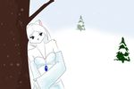  canine female fox hair looking_at_viewer mammal regalweasel snow source_request white white_hair 