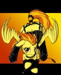 amber_eyes boots collar corset ear_piercing equine female feral friendship_is_magic garter_straps horse legwear lingerie longinius looking_at_viewer mammal my_little_pony panties pegasus piercing pony riding_crop solo spitfire_(mlp) stockings underwear wings wonderbolts_(mlp) 