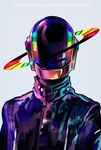  arkal daft_punk guy-manuel_de_homem-christo helmet highres jacket male_focus rainbow_gradient robot solo 