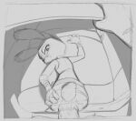 anal anal_penetration anthro bent_over butt car clothed clothing disney duo erection faceless_character faceless_male female female_penetrated fingerless_gloves genitals gloves greyscale half-closed_eyes handwear judy_hopps lagomorph leporid male male/female male_penetrating male_penetrating_female mammal monochrome motion_lines narrowed_eyes penetration penile penile_penetration penis penis_in_ass police police_uniform rabbit sex thehumancopier uniform vehicle zootopia
