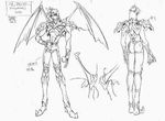  90s abs armor bat_wings character_design choujin_gakuen_gowcaizer kash_gyustan masami oobari oobari_masami production settei skinny technos voltage_fighter_gowcaizer wings 