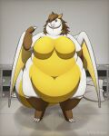 2025 2_horns 3_toes 5_fingers anthro belly big_belly big_breasts bloated breasts brown_body brown_eyes brown_fur cel_shading cetacean_tail chubby_cheeks claws detailed_background digitigrade double_chin dragon fat_arms fat_legs feet female fingers fur hanging_belly hi_res horn huge_belly huge_breasts huge_thighs membrane_(anatomy) membranous_wings morbidly_obese morbidly_obese_female muffin_top mythological_creature mythological_scalie mythology navel obese obese_female overweight overweight_female roxanne_(whitedragoncito) scalie sequence shaded signature solo stuffing tail thick_tail thick_thighs toes weight_gain weight_gain_sequence white-dragon white_body white_fur wings yellow_body yellow_fur