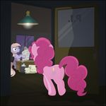  absurd_res cutie_mark equine female feral friendship_is_magic hi_res horse male mammal my_little_pony newspaper office original_character pegasus pinkie_pie_(mlp) pony rope stinkehund wings 