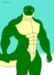  2013 abs anthro biceps dinosaur gay male maxime-jeanne muscles nude pecs pose reptile scalie smile solo theropod thomas_carter tyrannosaurus_rex vein 