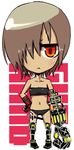 chibi hand_on_hip ico_(green_bullet) looking_at_viewer original red_eyes short_hair simple_background solo white_background 