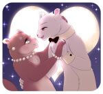 2014 anthro arm_around_partner beaded_jewelry beaded_necklace beads bent_arm black_bow_tie black_kitty blue_eyes blush bow_tie brown_body brown_eyes brown_fur brown_tail chest_tuft colored cuffs_(clothing) dancing diana_(black_kitty) digital_drawing_(artwork) digital_media_(artwork) duo english_description eugene_(black_kitty) eye_contact eyebrows eyelashes female female_anthro fur gem hand_holding hand_on_head holidays jewelry larger_anthro larger_male light lighting looking_at_another love male male/female male_anthro mammal moon multicolored_body multicolored_fur mustelid musteline necklace night open_mouth open_smile outside pearl_(gem) pearl_bracelet pearl_ear_ring pearl_necklace pink_inner_ear pink_tongue purple_sky romantic romantic_couple shirt_collar side_view size_difference sky smaller_anthro smaller_female smile smiling_at_another smiling_at_each_other smiling_at_partner star starry_sky stoat tail tongue toothy_smile true_musteline tuft two_tone_body two_tone_fur valentine&#039;s_day weasel white_body white_eyebrows white_fur