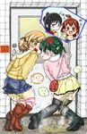  2girls marui_mitsuba mitsudomoe multiple_girls peeing peeing_self sugisaki_miku veggie 