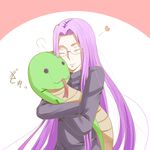  :3 bad_id bad_pixiv_id closed_eyes fate/stay_night fate_(series) glasses honey_wolf hug long_hair purple_hair rider smile snake stuffed_animal stuffed_toy translated very_long_hair 