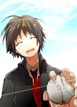  ashida_yuri baseball brown_hair closed_eyes little_busters! male_focus naoe_riki school_uniform 