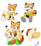  ! blue_eyes blush brown_eyes clitoris cloudz cream_the_rabbit duo female fingering gloves lesbian marine_the_raccoon plain_background pussy sega sonic_(series) source_request white_background 