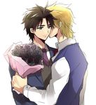  black_hair blonde_hair blue_eyes bouquet brown_hair dio_brando flower jojo_no_kimyou_na_bouken jonathan_joestar md5_mismatch multiple_boys sweater_vest yuzuru_(xxelysionxx) 