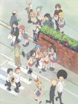  absurdres afro aioi_yuuko akabeko annaka_haruna ball black_hair blonde_hair blue_bag blue_hair board_game bow brick_wall brown_hair camera collared_shirt contrast_collar cover crosswalk cube_hair_ornament daiku_kenzaburou daruma_doll dvd_cover fecchan fence folder goat green_hair grey_pants hair_ornament highres holding kokeshi loafers minakami_mai mohawk naganohara_mio nakamura_kana nakanojou_tsuyoshi neckerchief necktie nichijou nishiya_futoshi official_art ogi_(nichijou) outdoors pants plaid_clothes plaid_skirt pleated_skirt ponytail principal_(nichijou) professor_shinonome reading red_bow red_hair rounded_collar sailor_collar sakamoto_(nichijou) sakurai_izumi sakurai_makoto_(nichijou) salmon sandals sasahara_koujirou school_gateway school_uniform sekiguchi_yuria shinonome_nano shirt shoes shogi skirt soccer_ball socks straw_doll suit tachibana_misato takasaki_manabu tanaka_(nichijou) tokisadame_school_uniform twintails vice_principal_(nichijou) weboshii white_sailor_collar white_socks 