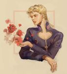  bad_id bad_pixiv_id blonde_hair flower giorno_giovanna jojo_no_kimyou_na_bouken male_focus red_eyes red_flower red_rose rose solo yfwdec22 