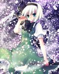  bad_id bad_pixiv_id black_hairband blue_eyes hairband hitodama katana konpaku_youmu konpaku_youmu_(ghost) mikazuki_sara petals short_hair solo sword touhou weapon white_hair 