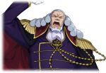  1boy arm_at_side arm_up artist_request ascot beard cape charles_zi_britannia clenched_hand code_geass code_geass:_lost_stories cropped_torso epaulettes facial_hair forehead full_beard furrowed_brow game_cg gloves grey_hair highres jacket long_hair looking_at_viewer male_focus military_uniform non-web_source official_art old old_man open_mouth purple_eyes purple_jacket red_cape shouting simple_background solo standing teeth tongue transparent_background uniform upper_body v-shaped_eyebrows white_ascot white_gloves 