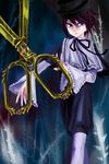  bad_id bad_pixiv_id brown_hair frills hat heterochromia highres jinnikureiche rozen_maiden scissors short_hair solo souseiseki 