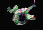 aeko_(aekomikiao) alligator alligatorid anthro bdsm bodily_fluids bondage bound claws crocodilian digital_media_(artwork) digital_painting_(artwork) entangled glowing hi_res legs_tied licking licking_lips licking_own_lips neon open_mouth ponynok purple_rope reptile restraints rope rope_bondage rope_harness saliva saliva_on_tongue scalie smile smirk solo submissive tail teeth tongue tongue_out