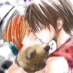  1girl couple hetero higurashi_no_naku_koro_ni himeyama_yuri lowres maebara_keiichi ryuuguu_rena stuffed_animal stuffed_toy teddy_bear 