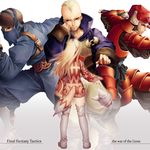  3boys akisawa_machi arithmetician_(fft) bad_id bad_pixiv_id blonde_hair final_fantasy final_fantasy_tactics long_hair mime_(fft) multiple_boys ninja ninja_(fft) red_eyes robe samurai samurai_(fft) short_hair sword thighhighs weapon 