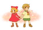  1girl blush boots character_request child dress hat instrument lowres shoes short_hair tsuyuka_(sunny_spot) wings 