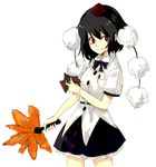  black_hair fan hat hauchiwa looking_at_viewer notebook red_eyes shameimaru_aya shikai_(iesiki_56) skirt solo touhou 