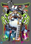  bespectacled blonde_hair braid glasses gloves green_eyes hat headphones instrument keytar kirisame_marisa long_hair shike_naoto solo speaker touhou witch_hat 