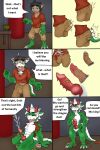 2:3 abs animal_genitalia animal_penis anthro blush bulge canine_genitalia canine_penis claws clothed clothing colored comic dialogue dragon edward10186 ejaculation english_text erection eyes_closed fur fur_growth furred_dragon genitals growth hi_res horn horn_growth human humanoid_genitalia humanoid_penis knot male mammal masturbation multicolored_body multicolored_fur nude paws penile penile_masturbation penis solo species_transformation speech_bubble tail tail_growth text torn_clothing transformation transformation_sequence two_tone_body two_tone_fur vein veiny_penis