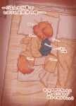  1girl animal_ear_hood animal_ears barefoot blanket blush closed_eyes clothed_masturbation clothes_pull commentary_request dog_ears dog_girl dog_tail female_masturbation floppy_ears from_above full_body heart highres hood hooded_jacket indoors inuakari_suzu_(inuakarisan) inuakarisan jacket long_sleeves lying masturbation on_bed on_side open_clothes open_jacket orange_hair original partially_translated pee_pad pillow polka_dot_blanket revision short_hair shorts shorts_pull smelling smelling_clothes solo sound_effects tail translation_request yellow_jacket yellow_shorts 