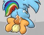  cum cutie_mark equine female feral friendship_is_magic horse male mammal my_little_pony pegasus ponchuzn pony pussy puszn rainbow_dash_(mlp) straight wings 