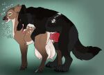  animal_genitalia animal_penis balls big_breasts black_body black_claws black_fur black_pawpads breasts brown_body brown_fur canid canine canine_genitalia canine_penis claws deer duo fangs female female_penetrated feral feral_on_feral feral_penetrated feral_penetrating feral_penetrating_feral from_behind_position fur genitals green_eyes grey_balls grey_body grey_fur grey_hooves hi_res hooves huge_breasts killthe_demon male male/female male_penetrating male_penetrating_female mammal open_mouth pawpads penetration penis red_penis sex side_view simple_background teats teeth tongue tongue_out yellow_eyes 