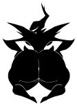 anthro antlers big_butt breasts butt deer deltarune eyeless female hand_on_butt head_turned hi_res horn kneeling mammal nanodude78 rear_view roaring_knight shadow_creature smile solo suggestive_pose undertale_(series)