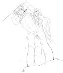 2boys anal chest_strap closed_eyes clothed_male_nude_male clothes_lift cloud_strife cum ejaculation erection evil_grin evil_smile final_fantasy final_fantasy_vii from_below fui_(fui29493452) gloves grin hand_on_another&#039;s_shoulder handsfree_ejaculation highres long_hair male_penetrated multiple_boys nipples nude open_mouth orgasm penis sephiroth sex sex_from_behind shirt_lift short_hair sleeveless sleeveless_turtleneck smile spiked_hair testicles turtleneck uncensored yaoi 