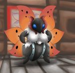  breasts chest_tuft female fur hair_covering_breasts horn insect inside looking_at_viewer moth nintendo ole pok&#233;mon pok&eacute;mon solo tuft video_games volcarona wings 