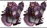 anthro barefoot claws clothing feet felid feline foot_focus fur hi_res kredri looking_at_viewer male mammal paws smile soles solo toes