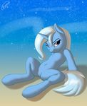  absurd_res blue_fur equine female flat_chested friendship_is_magic fur hair hi_res horn horse inviting long_hair looking_at_viewer mammal my_little_pony navel nude pony purple_eyes pussy simple_background sitting skipsy sky smile solo spread_legs spreading stars trixie_(mlp) two_tone_hair unicorn 