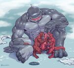 2025 3_fingers 3_toes abs alien alien_humanoid beralin biceps black_toe_claws blue_eyes bodily_fluids claws countershade_arms countershade_face countershade_feet countershade_torso countershading deltoids digitigrade disney erection feet fingers gantu genital_fluids genitals grey_arms grey_body grey_chest grey_feet grey_fingers grey_hands grey_head grey_legs grey_skin hair hi_res horn humanoid internal_balls licking lilo_and_stitch male male_humanoid muscular muscular_male nude nude_humanoid nude_male oral pecs penile penis penis_lick precum precum_on_floor precum_on_own_penis red_arms red_body red_chest red_feet red_fingers red_hair red_hands red_legs red_penis red_skin red_toes sex shower_room size_difference spikes spikes_(anatomy) tail toe_claws toes tongue trapezius vein