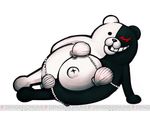  black_eyes black_nose bra chubby cute dangan_ronpa happy humor leg looking_at_viewer lying male mammal monobear naval navel on_floor on_side open_mouth red_eyes shadow shell shiny smile solo teddy_bear teeth thong toy underwear unknown_artist video_games 