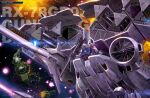  absurdres artist_request asteroid bazooka_(gundam) beam_cannon cable character_name debris energy_beam explosion firing gundam gundam_0083 gundam_gp-03_dendrobium gundam_perfect_file highres holding holding_weapon machinery mecha mecha_focus mobile_suit no_humans official_art painting_(medium) realistic robot scan science_fiction severed_torso shield space spacecraft star_(sky) traditional_media v-fin weapon wreckage zaku_ii zero_gravity 