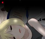  alarm_clock birthday black_okojo blonde_hair brown_hair clock drooling english erica_hartmann evil_smile gertrud_barkhorn glowing glowing_eyes multiple_girls red_eyes short_hair sleeping smile strike_witches tank_top under_covers world_witches_series you_gonna_get_raped 