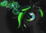  cute female glowing green_hair hair iridescent mohxi my_little_pony piercing solo 