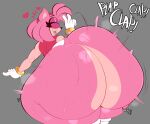 amy_rose anthro big_butt bodily_fluids butt butt_jiggle clap_(sound_effect) clothing eulipotyphlan female gesture hand_gesture heart_symbol hedgehog hi_res huge_butt hyper hyper_butt ineffective_clothing jiggling mammal mrxrickyx ring_(jewelry) sega smile solo sonic_the_hedgehog_(series) sweat sweatdrop sweaty_butt thick_thighs tongue tongue_out twerking v_sign
