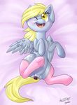  amber_eyes blonde_hair blush cutie_mark derpy_hooves_(mlp) equine female feral friendship_is_magic fur grey_fur hair hellticket horse insertion mammal my_little_pony one_eye_closed open_mouth pegasus penetration pony pussy pussy_juice sex_toy socks solo vaginal vaginal_insertion vaginal_penetration wings 