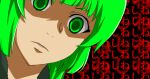  1girl blunt_bangs close-up commentary_request empty_eyes green_eyes green_hair higurashi_no_naku_koro_ni long_hair looking_at_viewer meiko_(nattu303) parted_lips portrait professor_(ragnarok_online) ragnarok_online shaded_face solo text_background 