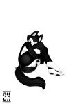 animal_genitalia animal_penis anthro anus balls black black_body black_eyes black_fur breasts butt canid canine canine_genitalia canine_penis canis character claws colored digital_media_(artwork) ears erection eyes fur furry genitals gynomorph hi_res intersex line_art lying mammal nsfw nude on_side pawpads penis pinup pose shaded side_boob signature solo spoogie spoogie_(spoogiehowl) spoogiehowl tail thick_thighs white white_body white_fur wolf