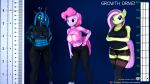 3d_(artwork) ambiguous_gender anthro clothing cryowolf9 digital_media_(artwork) equid equine fluttershy_(mlp) friendship_is_magic group growth_drive hasbro hi_res horse mammal my_little_pony pinkie_pie_(mlp) pony queen_chrysalis_(mlp) source_filmmaker_(artwork) trio