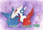  female hug latias latios legendary_pok&#233;mon male nintendo pok&#233;mon red_skin video_games 