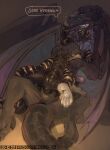 absurd_res animal_genitalia anus black_anus black_body black_fur black_horn black_knot black_penis black_scales dragon duo erection felkin feral fur furred_dragon furred_scalie genitals hi_res horn kasier_relkin knot male male/male mythological_creature mythological_scalie mythology penis pink_penis purple_eyes redishdragie scales scalie sheath size_difference white_body white_fur